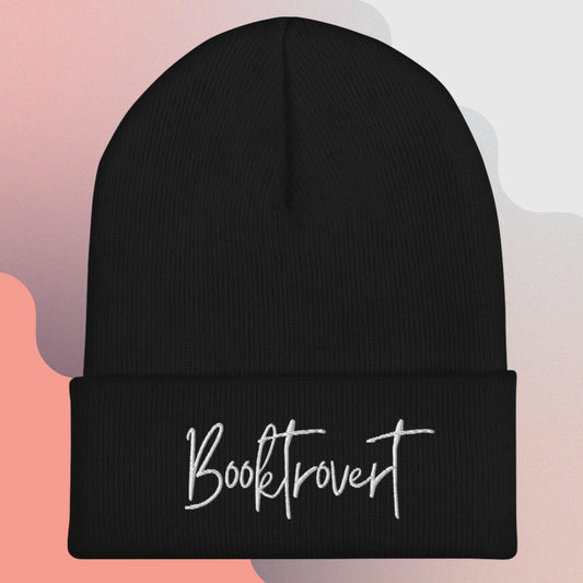 2. Cuffed Beanie - Booktrovert (Embroidered)