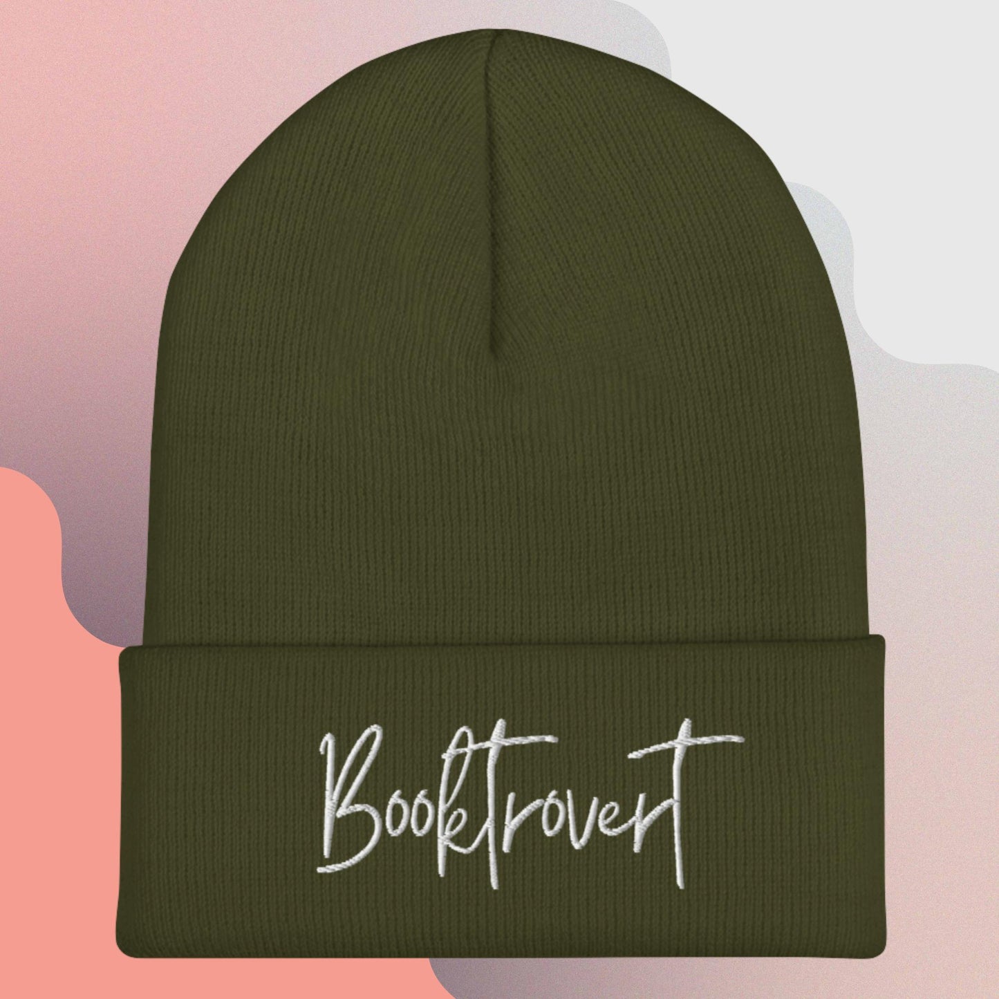 2. Cuffed Beanie - Booktrovert (Embroidered)